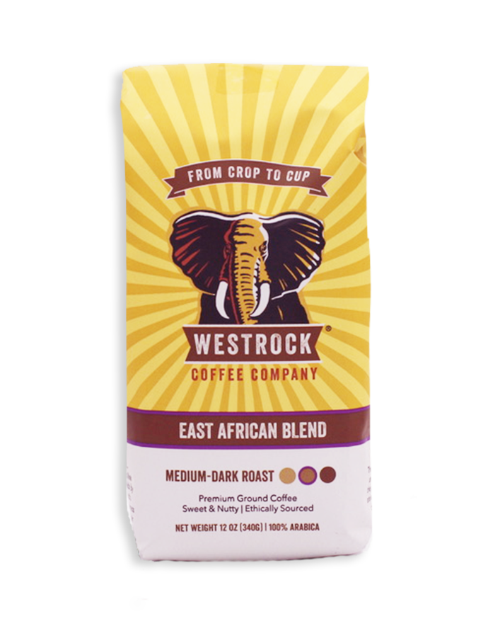 East African Medium Dark Roast Ground 12 Oz