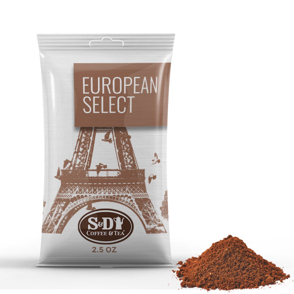 European Select Ground Coffee Pack-100ct-2.5oz-S&D Coffee & Tea