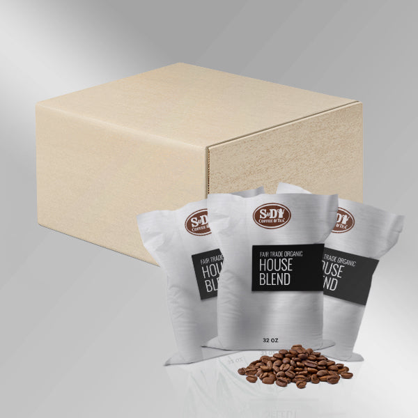 Fair Trade Organic House Blend Whole Bean Coffee, 32oz (2lb) 3ct-Case (3ct)-S&D Coffee & Tea