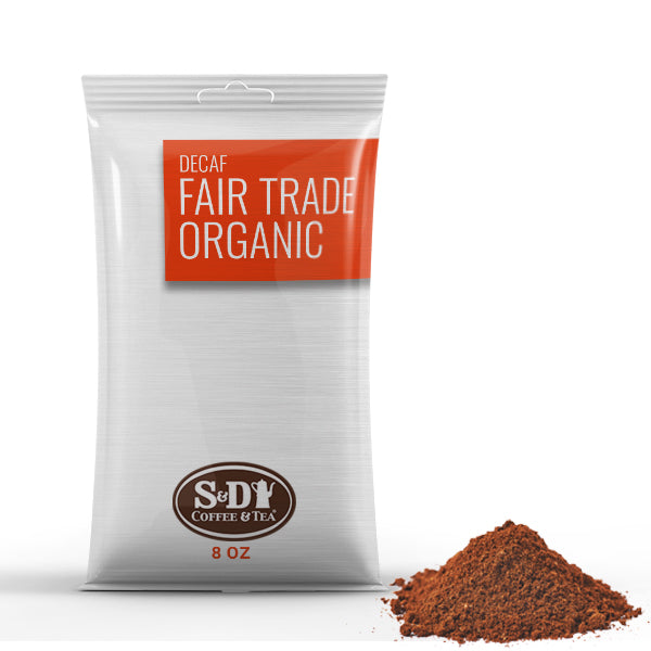 Fair Trade Organic Decaf Ground Coffee Pack, 8oz-Case (22ct)-S&D Coffee & Tea
